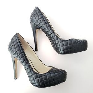 BCBGeneration Black Quilted Diamond Pumps 6M